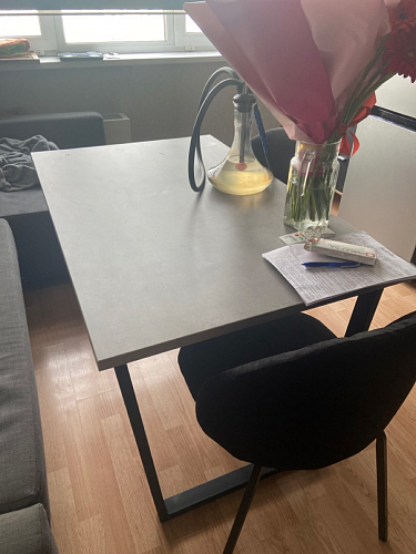 Деревянный стол Лота Лофт 120x75 дуб крафт табачный / черный матовый фото покупателя 94