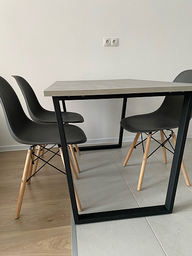 Стол Лота Лофт 120 32 мм бетон / черный матовый фото покупателя 350