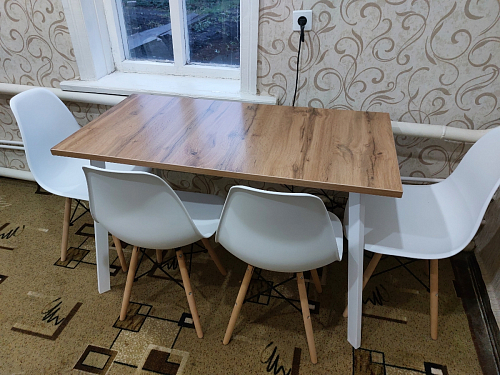 Стол Тринити Лофт 120 32 мм дуб галифакс табако / черный матовый фото покупателя 142