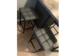 Барный стул Лофт кожзам темно-серый / черный матовый фото покупателя 235