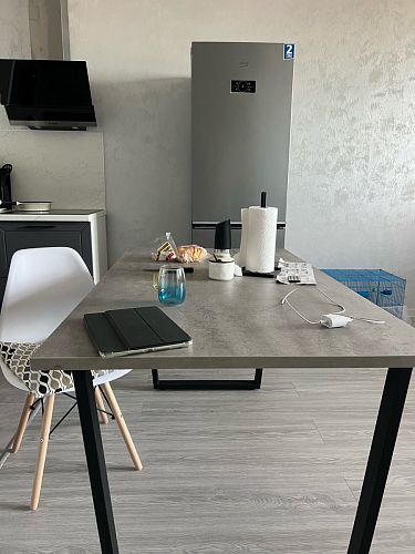 Деревянный стол Лота Лофт 140х80 черный матовый / бетон светлый фото покупателя 127