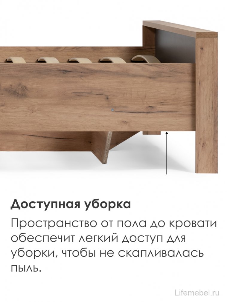 Двуспальная кровать Тхан 180х200 дуб крафт золотой / антрацит