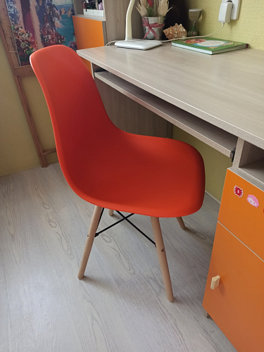 Пластиковый стул Eames PC-015 серо-голубой / дерево фото покупателя 169