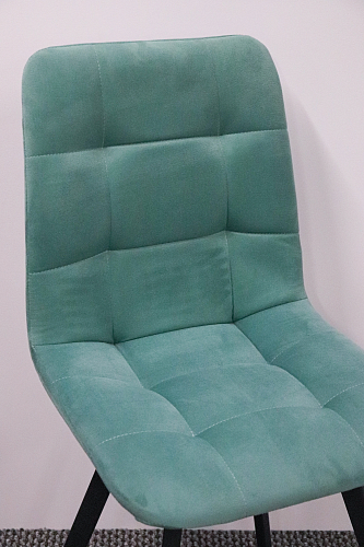 Стул на металлокаркасе Чилли К светло-серый велюр / черный каркас из шоурума 4