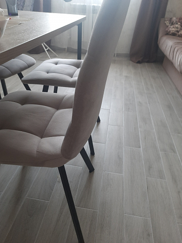 Стул на металлокаркасе Чилли К светло-серый велюр / черный каркас фото покупателя 823