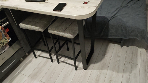 Барный стул Лофт ткань канди грей / черный матовый фото покупателя 101