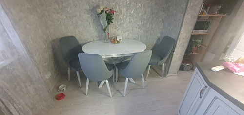 Стул на металлокаркасе Kora dark gray / black фото покупателя 76