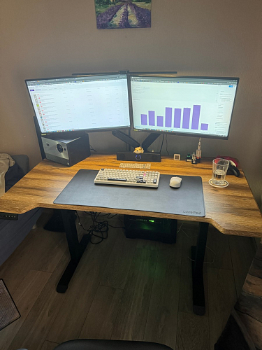 Компьютерный стол Маркос с механизмом подъема 120х75х75 орех кантри / белый фото покупателя 43