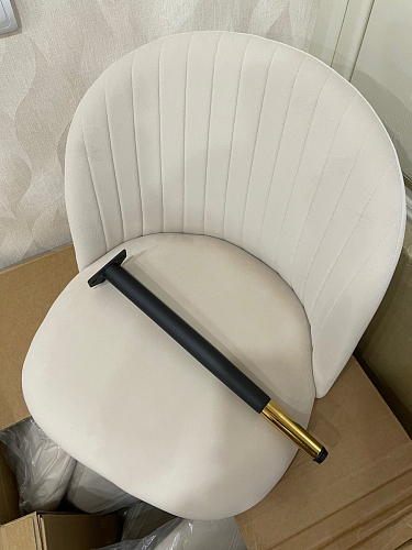 Стул на металлокаркасе Gabi dark beige / black / silver фото покупателя 479