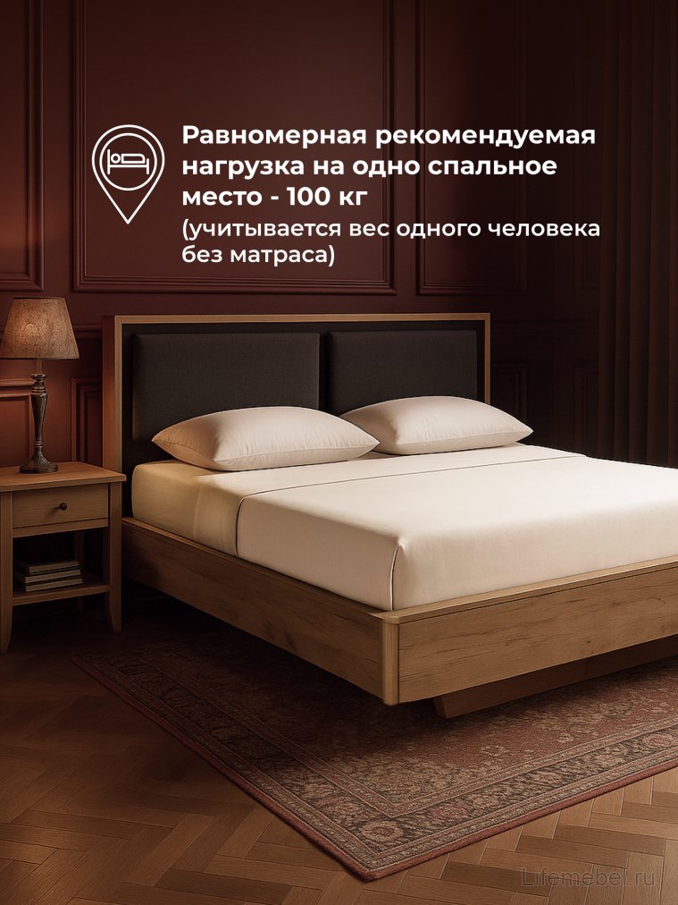 Полутораспальная кровать Клауд 140х200 парящая дуб крафт золотой / антрацит