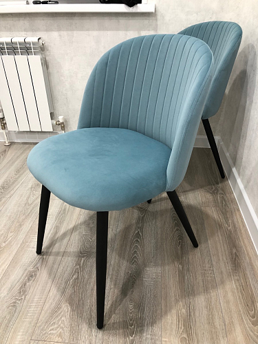 Стул на металлокаркасе Gabi 1 light blue / black / gold фото покупателя 473