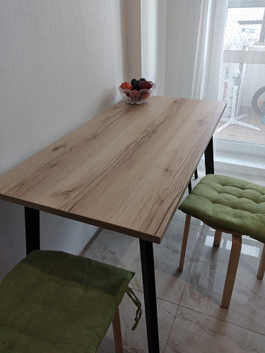 Стол Тринити Лофт 120 32 мм дуб галифакс табако / черный матовый фото покупателя 403