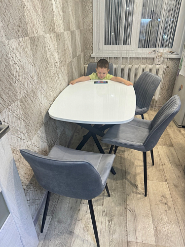 Стул на металлокаркасе Седа 360 К латте (velutto 08) / белый фото покупателя 320