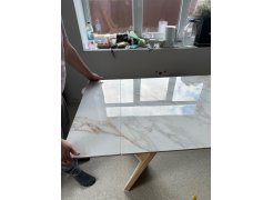 Керамический стол Ливи 140(200)х80х78 белый мрамор / черный фото покупателя 27