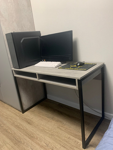 Письменный стол Леон Лофт дуб делано светлый / белый матовый фото покупателя 71