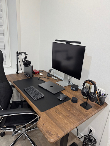 Компьютерный стол Маркос с механизмом подъема 140х80х75 белый / вотан дуб фото покупателя 38