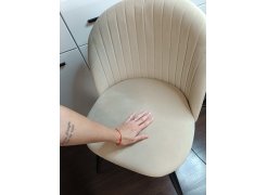 Стул на металлокаркасе Gabi 1 бежевый / черный с серебряными наконечниками фото покупателя 151