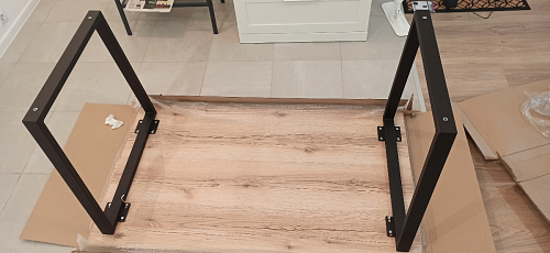 Стол Лота Лофт 140 25 мм черный матовый / дуб вотан фото покупателя 464