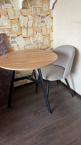 Стул на металлокаркасе Gabi 1 light blue / black / gold фото покупателя 167