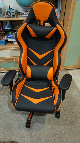 Компьютерное кресло Racer черное / оранжевое фото покупателя 49