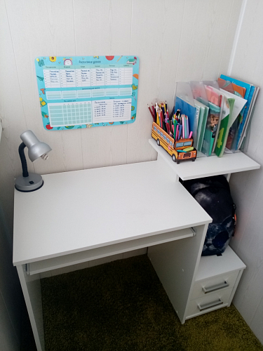 Стол компьютерный Джаз-24 правый белый фото покупателя 81