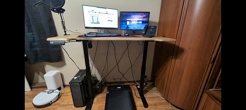 Компьютерный стол Маркос с механизмом подъема 140х80х75 орех кантри / белый фото покупателя 28