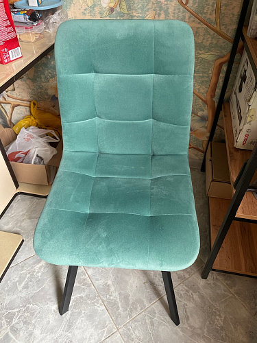 Стул на металлокаркасе Чилли синяя ткань / белый фото покупателя 587