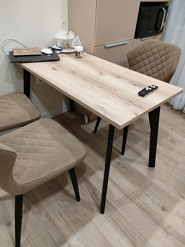 Стол Тринити Лофт 120 32 мм дуб галифакс табако / черный матовый фото покупателя 25