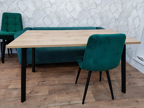 Стол Тринити Лофт 120 32 мм дуб галифакс табако / черный матовый фото покупателя 817