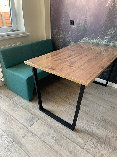 Деревянный стол Лота Лофт 140х80 дуб крафт табачный / черный матовый фото покупателя 356