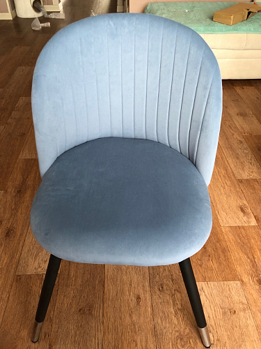 Стул на металлокаркасе Gabi 1 light blue / black / gold фото покупателя 194