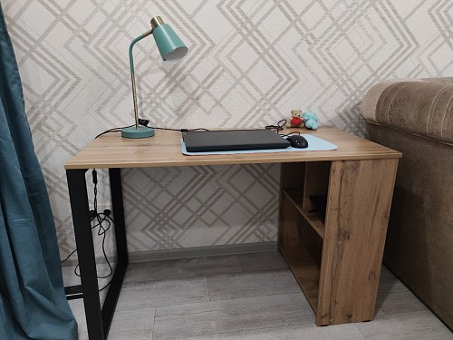 Письменный стол Битти Лофт 116х60х75 дуб вотан / черный матовый фото покупателя 113