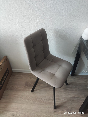 Стул на металлокаркасе Чилли К темно-серый (velutto 32) / черный фото покупателя 112