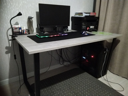 Деревянный стол Лота Лофт 140х80 черный матовый / бетон светлый фото покупателя 118