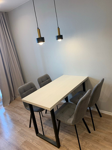 Стул на металлокаркасе Чилли синяя ткань / белый фото покупателя 340