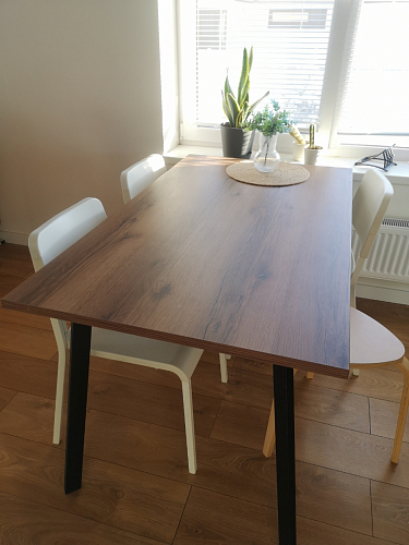 Стол Тринити Лофт 120 32 мм дуб галифакс табако / черный матовый фото покупателя 268