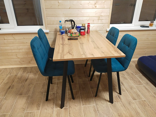 Стол Тринити Лофт 120 32 мм дуб галифакс табако / черный матовый фото покупателя 511