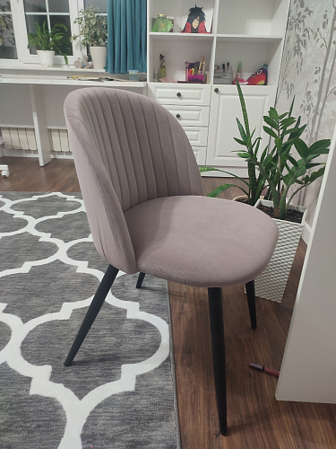 Стул на металлокаркасе Gabi 1 light purple / black / gold фото покупателя 69