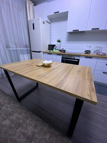 Деревянный стол Лота Лофт 140х80 дуб крафт табачный / черный матовый фото покупателя 545