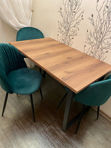 Стол Лота Лофт 140 25 мм черный матовый / бетон фото покупателя 929