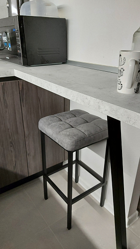 Барный стул Лофт ткань канди грей / черный матовый фото покупателя 308