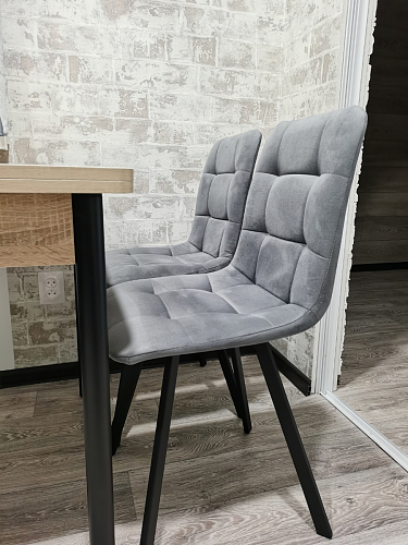 Стул на металлокаркасе Чилли К светло-серый велюр / черный каркас фото покупателя 916