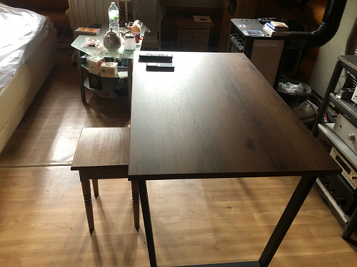 Деревянный стол Лота Лофт 140х80 черный матовый / бетон светлый фото покупателя 361