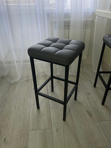 Барный стул Лофт микровелюр катания изумруд / черный матовый фото покупателя 91