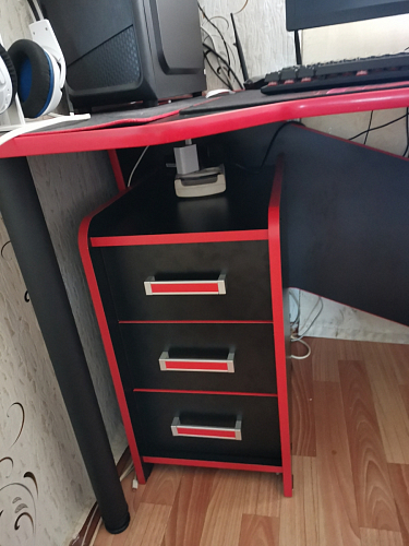 Тумба Ханна черная / красная  - Уцененный экземпляр фото покупателя 21