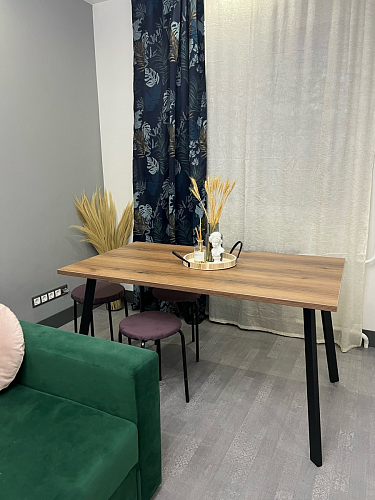 Деревянный стол Лота Лофт 140х80 черный матовый / бетон светлый фото покупателя 640