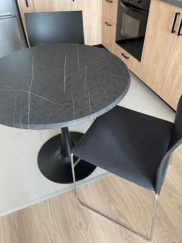 Стол Тулип 80х73 мрамор черный / белый фото покупателя 15