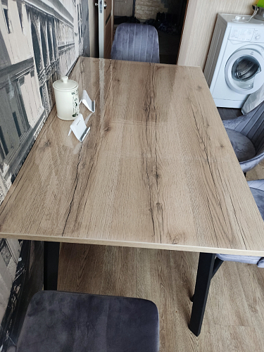 Стол Тринити Лофт 140 25 мм дуб делано темный / белый фото покупателя 34