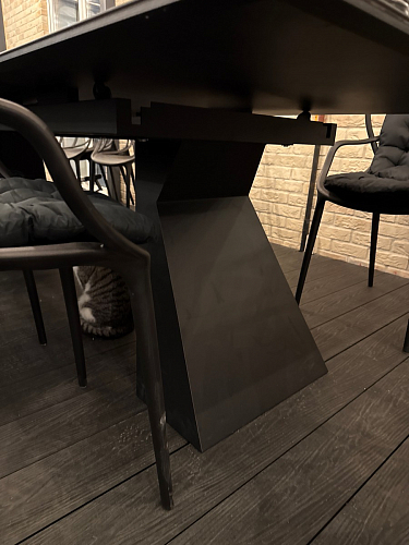 Стеклянный стол Денхольм 240(290)х100х75 каталония / черный фото покупателя 4