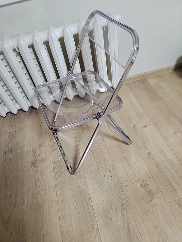 Пластиковый стул Fold складной clear gray-blue фото покупателя 25